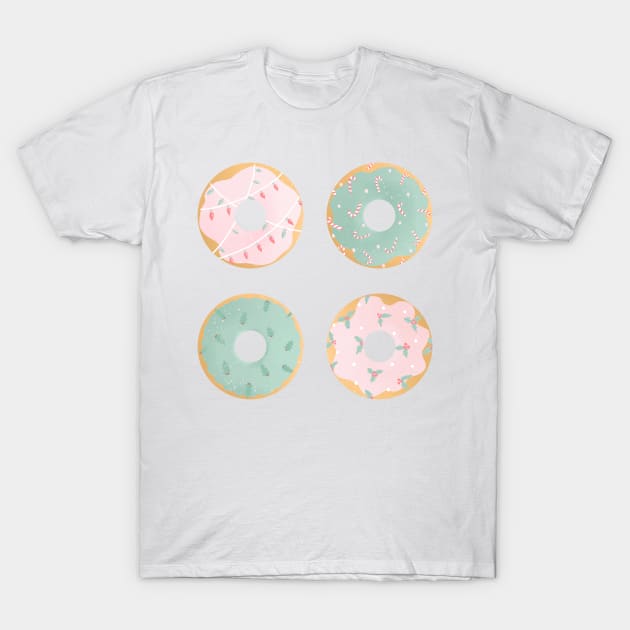 Mint and pink Christmas donuts T-Shirt by Home Cyn Home 